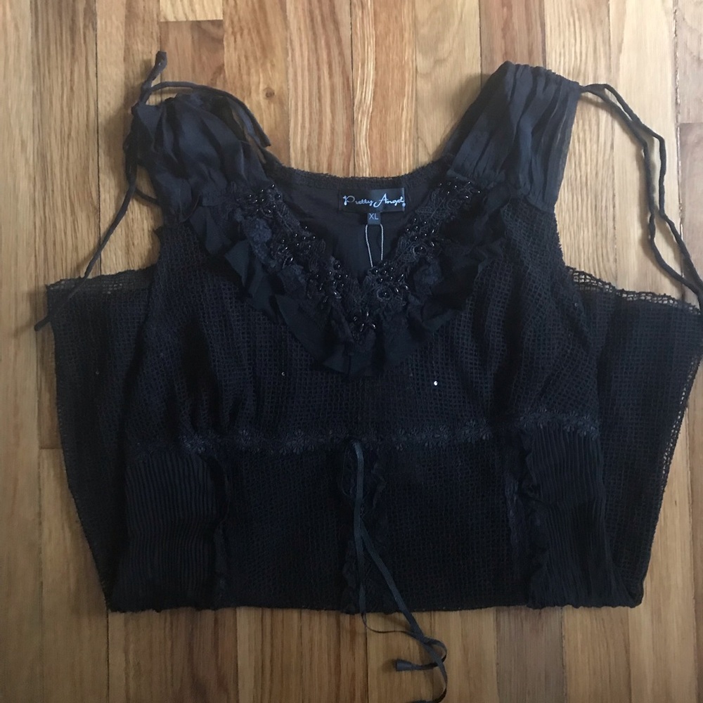 4/$28 Black Lace Tank Top